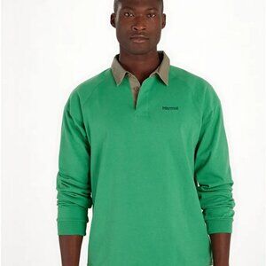 Marmot Mountain Works Green Rugby Pullover with Charcoal Accents XXL